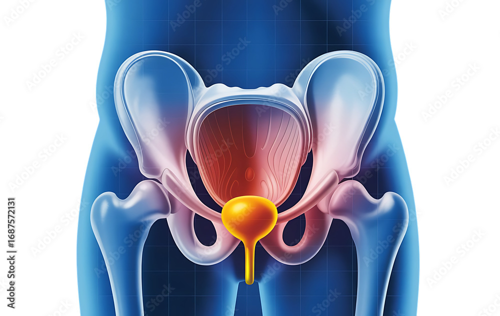 Anatomical Illustration of the Human Pelvis and Bladder anatomy urinary ...