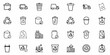 © Sarmad - Collection of recycling and waste management icons featuring bins trucks and recycle symbols in black outline