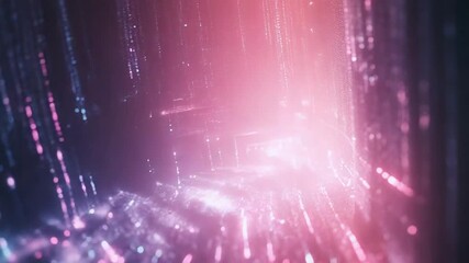 Wall Mural - glowing particles flowing in digital abstract cyberspace visualization