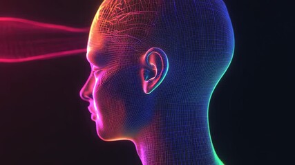 Artificial intelligence hologram face receiving data stream