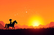 © Jalin - Rider on Horse Silhouette at Sunset
