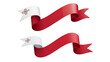 © Xero Squad - Two red ribbons with the maltese flag emblem isolated on transparent background