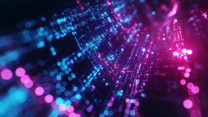 Wall Mural - futuristic data stream flowing through cyberspace in a digital environment