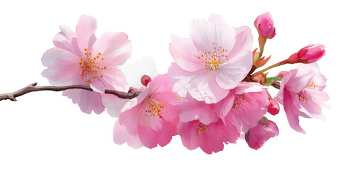 Wall Mural - Cherry blossom branch with pink flowers
