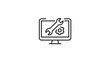 © Png Art - Computer screen with wrench and gear icon representing technical support maintenance or repair
