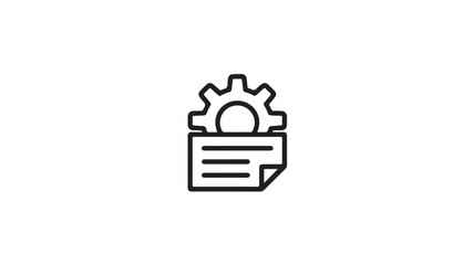 Setting up a document with gear icon document settings configuration options gear cogwheel document paper sheet settings configuration options setup management administration maintenance suppo