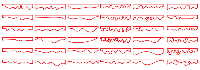 Collection of dividers shape templates. Curve Lines, Wave Collection of Abstract Design Element. Modern separator header for website and app. Vector illustration