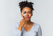 © Prostock-studio - Suspicious young afro woman looking at camera through magnifier, mental disorder illness