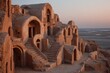© c80 - Ruins of ancient structures at sunset in a desert landscape highlighting historical architecture and natural beauty