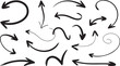 © Kohinoor - Hand Drawn Arrows Set Black and White Vector Illustration Directional Signs and Symbols