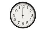 Wall clock showing twelve o'clock on transparent background