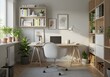 © irawan - Serene modern home office setup bathed in natural light, perfect for productive work and creative inspiration