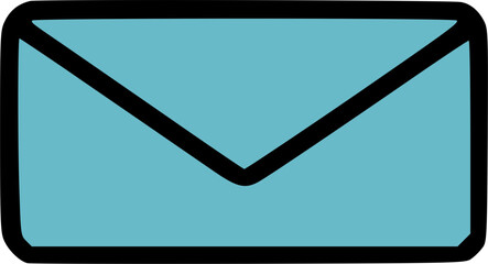 A simple light-blue envelope icon with a thick black outline.
