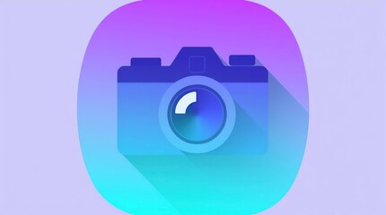 Blue Camera App Icon Design.