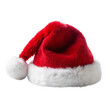 © Jannatul - Classic Red and White Santa Hat with Pom Pom on Black Background