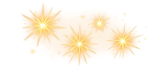 Wall Mural - Bright golden starburst explosion with sparkling light particles against a dark background