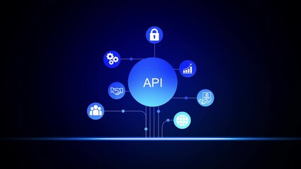 Abstract network connections data flow global communication people icons digital technology concept blue gradient background futuristic technology concept