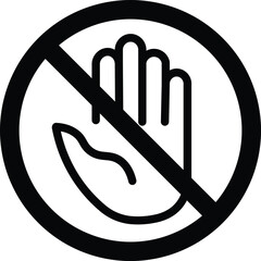 Wall Mural - hand stop icon set. Red and black stop sign with hand icon set, stop hand icon. vector png illustration.
