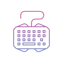 Line drawing of a stylized keyboard. Editable stroke. Vector icon illustration