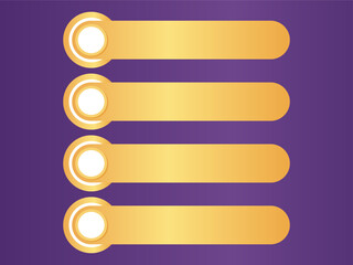Modern Rounded Buttons or List Items for Digital Layouts