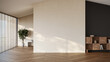 © leymandesign - Modern empty room interior with wooden floor, neutral walls, and natural light. Minimalist design ideal for mockups, posters, and frames. 3D render