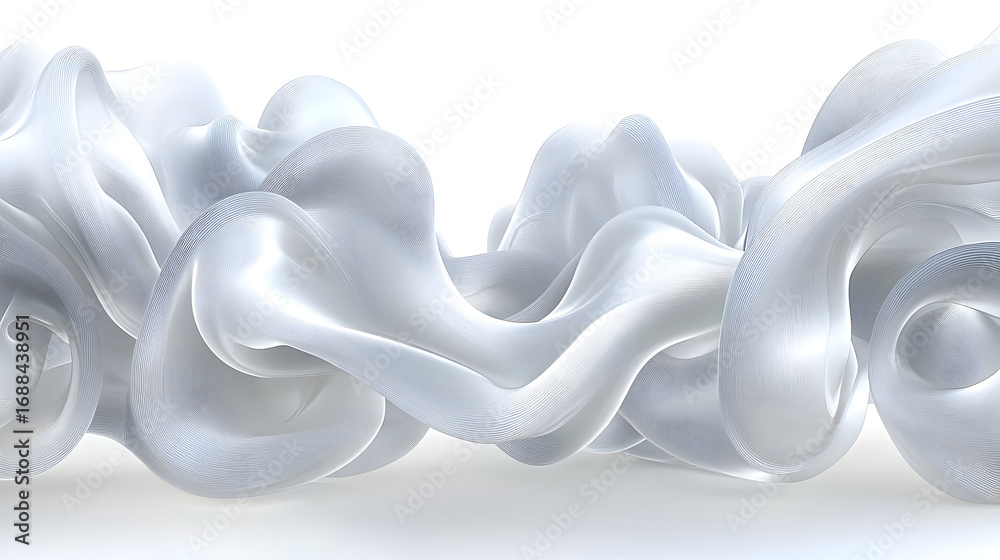 Shape Color White Abstract flowing white shapes with subtle linear texture on a cl Stock ...