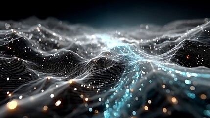 Abstract network of glowing lines high resolution picture