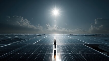 solar panels sunlit sky energy
