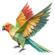 © Youru - Vibrant origami parrot in flight, a striking geometric design evoking nature's artistry and a sense of freedom