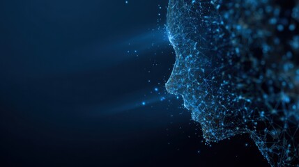 digital face network connection glowing