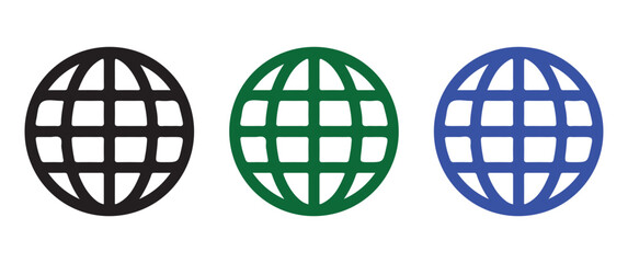 Creative Icons of the Earth Representing Global Presence, Connectivity, and International Outreach