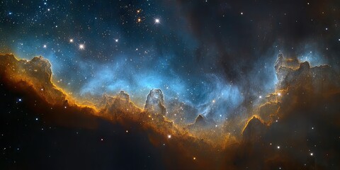 A majestic astrophotography shot of a sprawling nebula