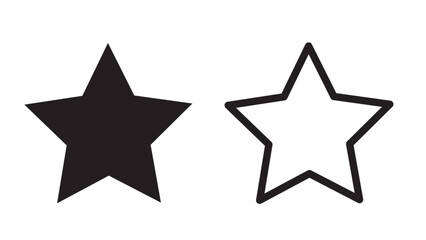 Black And White Star Vector Icon on White