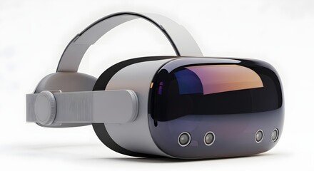 Modern Virtual Reality Headset on White Background