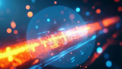 Wall Mural - data stream flowing through cyberspace with plus symbols
