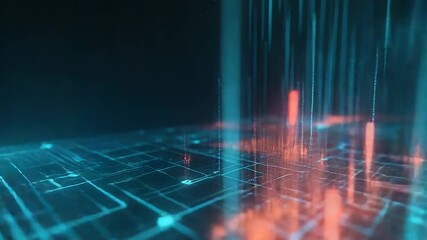 Wall Mural - futuristic server room processing big data and streaming information