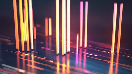 Wall Mural - futuristic data stream flowing on digital circuit board