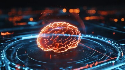 Wall Mural - glowing digital brain representing artificial intelligence and machine learning