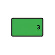 © Zyamy - Green rectangle with number 3 inside.