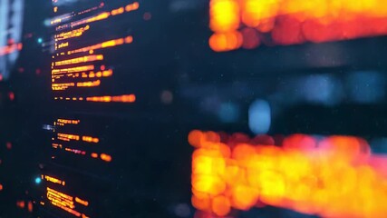 Programming code running on a computer screen