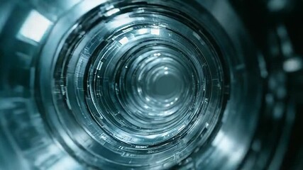 Wall Mural - futuristic glass tunnel rotating and creating abstract circular pattern