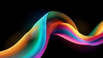Wall Mural - Abstract glowing waves shaping into ribbon against smooth background, representing unity