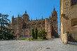 Salamanca new cathedral exterior lateral facade during a summer day on a sunny day