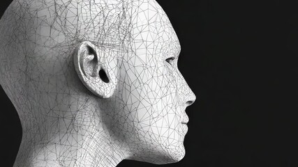 Wall Mural - wireframe head exploring artificial intelligence and machine learning