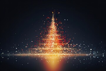 Wall Mural - christmas tree decoration bright lights particles christmas fireworks night.