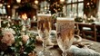 © Sofia - Celebrate with bubbly champagne toast cozy festive dinner