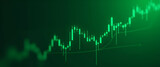Stock market bull market trading up trend graph green background rising price generative AI. concept as Stock market bull market trading with uptrend graph on green background rising prices enhanced b