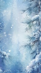 Canvas Print - christmas tree branches outdoor outdoors snow christmas.