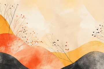 Wall Mural - autumn leaves backgrounds abstract painting.