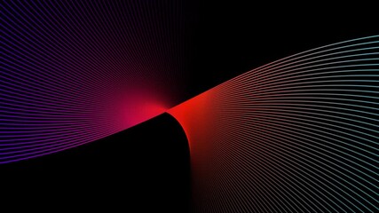 Colorful ribbon lines. Abstract geometric background animation.